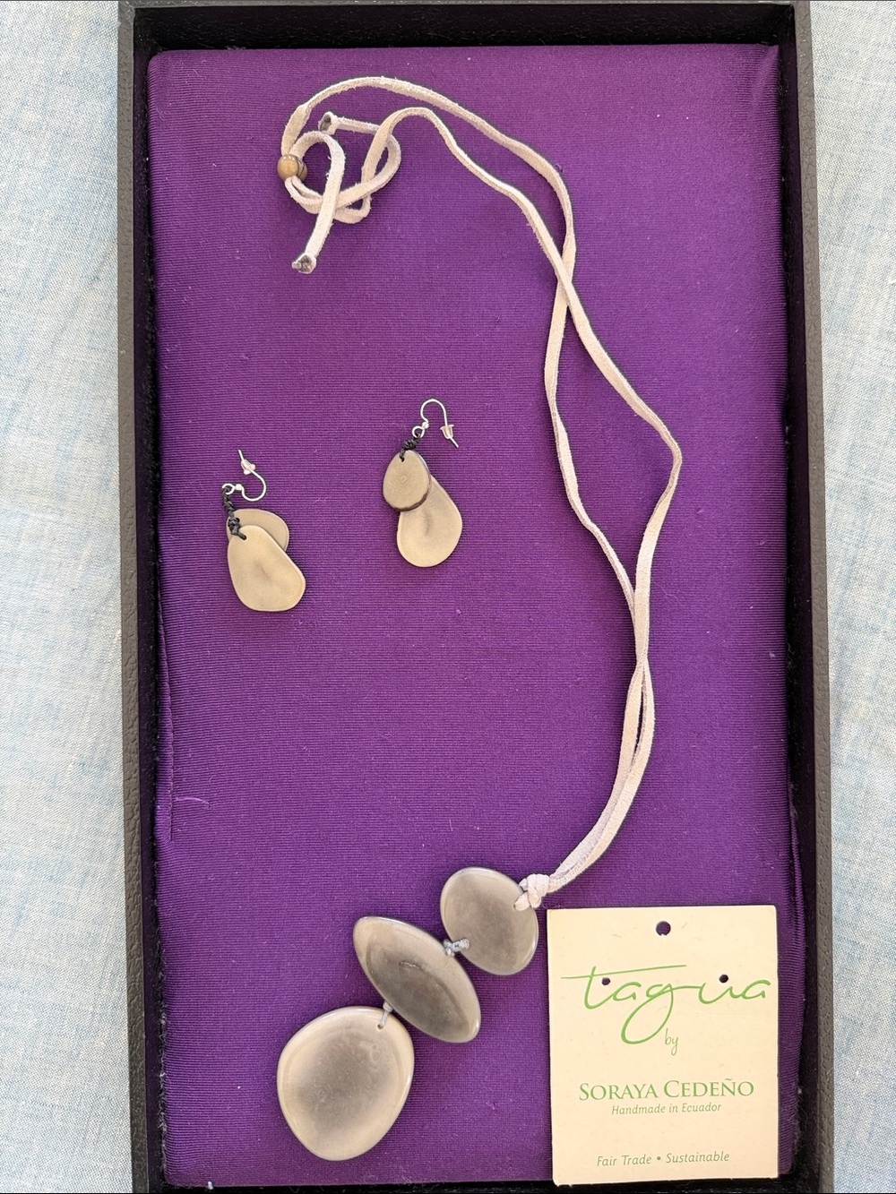 Boho Pendant Necklace & Earrings Set